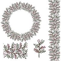 Berry Border Brush vector