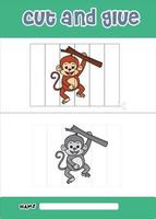 cut and glues a cute monkey vector