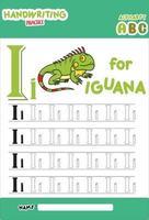 trace letter i with iguana vector