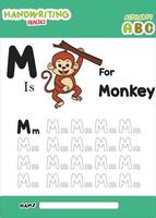 english alphabet letter M for monkey vector