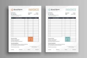 Set of two color invoice template vector