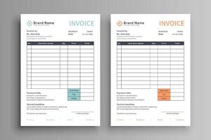 Set of two color invoice template vector