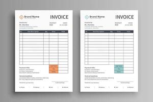 Set of two color invoice template vector