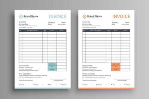 Set of two color invoice template vector