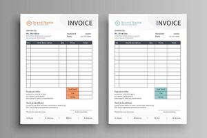 Set of two color invoice template vector