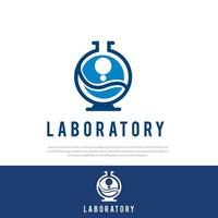 Laboratory logo template illustration optical laboratory logo symbol, bottle element, used for chemical company vector