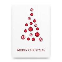 Merry Christmas, white greeting card with christmas balls in shape of Christmas tree vector