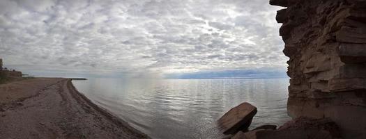 Caplan, Qc sea shore panorama of Gaspe Peninsula photo