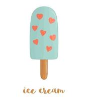 ilustración vectorial de helado de colores. postre dulce de verano. dibujo de hielo aislado sobre fondo blanco. vector