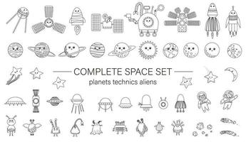 Big vector set of space elements for children