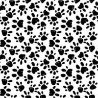 Black white animals shapes footprint seamless pattern. Vector endless repeat backdrop hand drawn illustration background