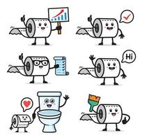 set of toilet paper character design