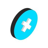 Close isometric button vector