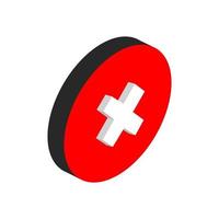 Close isometric button vector