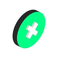 Close isometric button vector