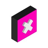 Close isometric button vector