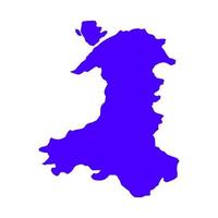 Mapa de Gales sobre un fondo vector