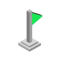 Isometric flag on background vector