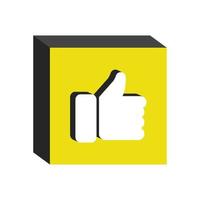 Like button isometric on background vector