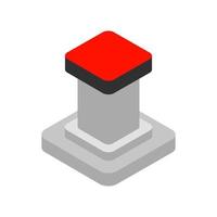 Isometric button on background vector