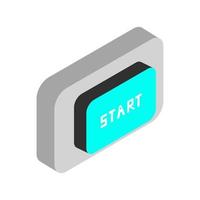 Isometric start button on background vector