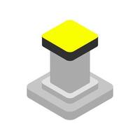 Isometric button on background vector