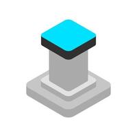 Isometric button on background vector