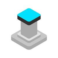 Isometric button on background vector