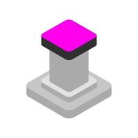 Isometric button on background vector