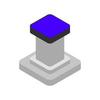 Isometric button on background vector