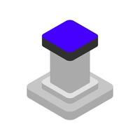 Isometric button on background vector