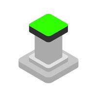 Isometric button on background vector