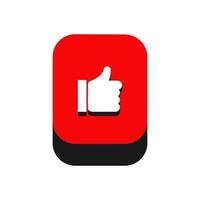 Like button isometric on background vector