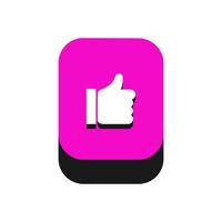 Like button isometric on background vector