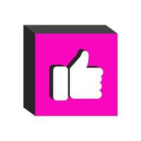 Like button isometric on background vector