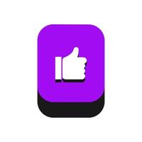 Like button isometric on background vector