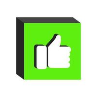 Like button isometric on background vector