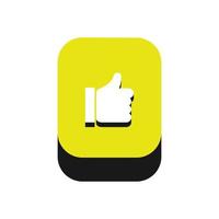 Like button isometric on background vector