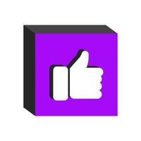 Like button isometric on background vector