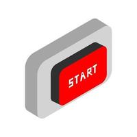 Isometric start button on background vector