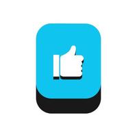 Like button isometric on background vector