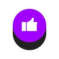 Like button isometric on background vector