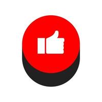 Like button isometric on background vector