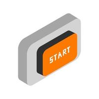 Isometric start button on background vector