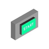 Isometric start button on background vector