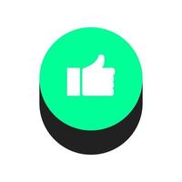 Like button isometric on background vector