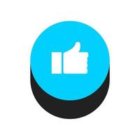 Like button isometric on background vector