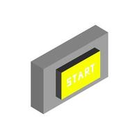 Isometric start button on background vector