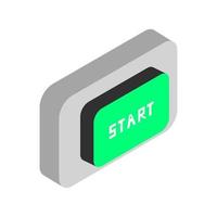 Isometric start button on background vector