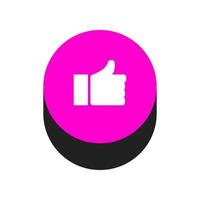 Like button isometric on background vector